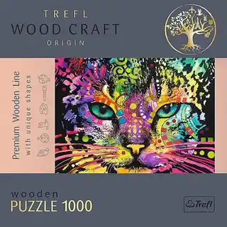 TREFL Puzzle Wood Craft Kolorowy kot 20148 (1000 elementów)
