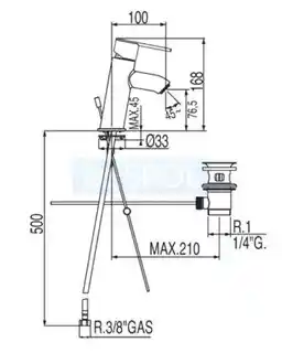 Tres Lex- Bateria umywalkowa chrom 1.81.903