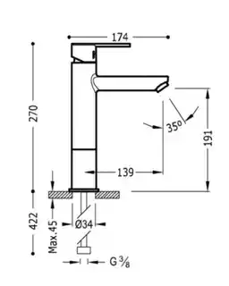 Tres Lex- Bateria umywalkowa podwyższona chrom 1.81.217