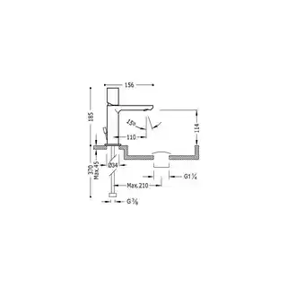 Tres Max- Bateria umywalkowa i korkiem automatycznym chrom 061.103.02.D