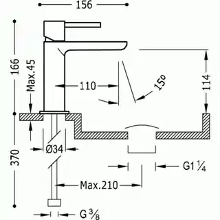 Tres Max- Bateria umywalkowa i korkiem automatycznym chrom 062.103.02.D