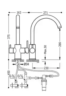 Tres Top- Bateria kuchenna stojąca chrom 030.355.01