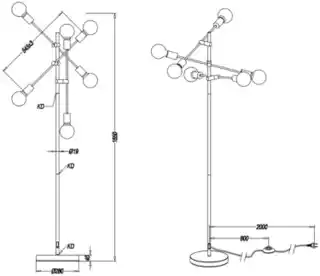 Trio Lampa podłogowa CROSS 406700632