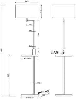 Trio Lampa podłogowa z półką CLAAS 400400107