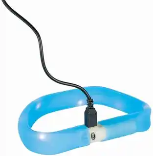 Trixie obroża dla psów świecąca płaska niebieska 3mm 50cm