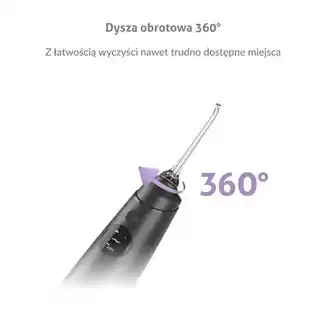 Truelife irygator AquaFloss Compact C300 czarny, akumulatorowy, 300 ml, dysza rotacyjna, cicha praca