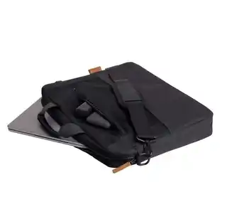 Trust Lisboa 16 cali czarna torba na laptopa, nylon, regulowany pasek, kieszeń przednia, wodoodporna