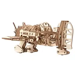 UGEARS Zabawka drewniana Mechaniczne modele 3D Samolot Mad Hornet 70183