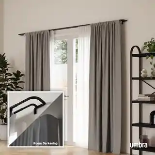 Umbra Karnisz Twilight podwójny 76-213cm czarny do zasłon zaciemniających