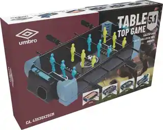 Umbro stół gra mini piłkarzyki tenis cymbergaj 5w1, składany, plastikowe elementy, rozmiar kompaktowy