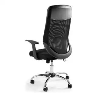 Unique fotel biurowy Mobi Plus czarny, regulacja wysokości, ergonomiczne oparcie, podłokietniki, mechanizm tilt, tkanina oddychająca