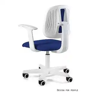 Unique fotel dziecięcy Sparky niebieski, ergonomiczny, regulowana wysokość, miękkie podłokietniki, trwała tapicerka, marka Unique
