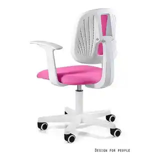 Unique fotel dziecięcy Sparky różowy, ergonomiczny, regulowana wysokość, miękkie podłokietniki, trwała tapicerka, producent Unique
