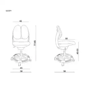 Unique fotel dziecięcy GOOFY niebieski, ergonomiczny, regulowana wysokość, miękkie podłokietniki, trwała tapicerka, producent Unique