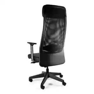Unique Fotel ergonomiczny Ares obrotowy z ekoskóry i siatki, czarny, regulowane oparcie, podłokietniki, mechanizm synchroniczny