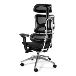 ERGOTECH Unique fotel biurowy ergonomiczny czarny, aluminium, chrom
