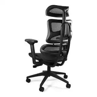 ERGOTECH Unique fotel biurowy ergonomiczny czarny nylonowa podłokietniki regulacja wysokości i głębokości