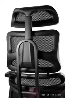 ERGOTECH Unique fotel biurowy ergonomiczny czarny nylonowa podłokietniki regulacja wysokości i głębokości