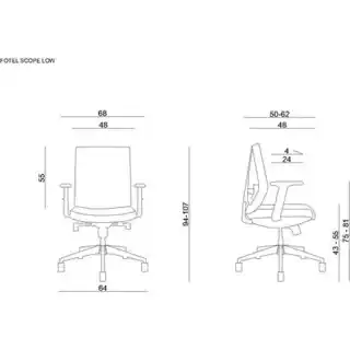 Unique Fotel ergonomiczny SCOPE LOW bez zagłówka