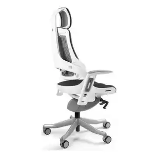 Unique fotel ergonomiczny Wau Elastomer, obrotowy, szary, z regulacją wysokości i podłokietnikami