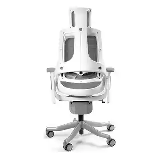 Unique fotel ergonomiczny Wau Elastomer, obrotowy, szary, z regulacją wysokości i podłokietnikami