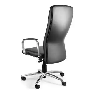 Unique Fotel gabinetowy Adella czarny skóra, regulacja wysokości, podłokietniki, ergonomiczny, wysokiej jakości eko-skóra