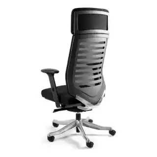 Unique fotel gabinetowy Velo, czarny, skóra ekologiczna, regulacja wysokości, podłokietniki, obrotowy, ergonomiczny