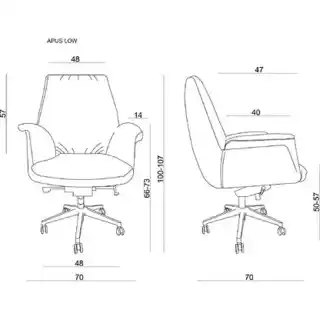 Unique Fotel Obrotowy Apus Low Czarny Ekoskóra