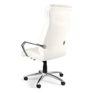 Unique fotel obrotowy Celio biały skóra naturalna, gabinetowy, ergonomiczny, wysokie oparcie, regulacja wysokości, podłokietniki, nowoczesny design