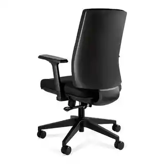 Unique Fotel obrotowy czarny ergonomiczny do biura Shell Low, regulacja wysokości, podparcie lędźwiowe, miękkie siedzisko
