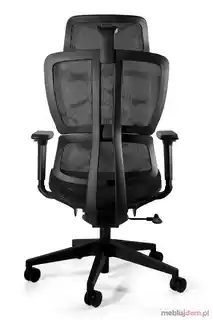 Unique fotel obrotowy Deal czarny siatka ergonomiczny z wysuwem siedziska