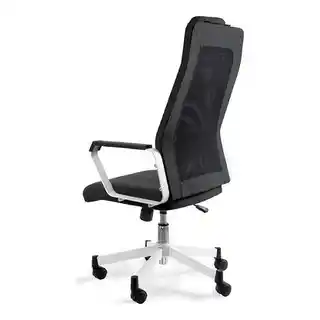 Unique fotel obrotowy Fox czarno-biały, ergonomiczny, regulacja wysokości, podłokietniki, skóra ekologiczna, nowoczesny design