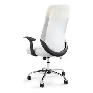 Unique fotel obrotowy Mobi Plus biały, siatka, ergonomiczny, regulacja wysokości, podłokietniki, nowoczesny design