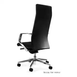 Unique fotel obrotowy Trent czarny ekoskóra, regulacja wysokości, podłokietniki, nowoczesny design, trwała konstrukcja