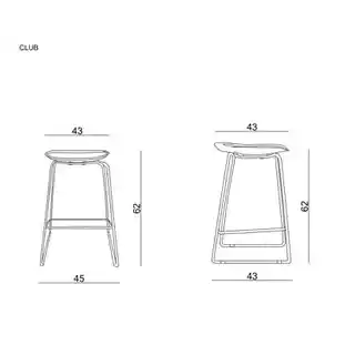 Unique Hoker Kuchenny Club 62 cm Biały, nowoczesny design, siedzisko tapicerowane, wysokiej jakości, barowy, ergonomiczny, trwały