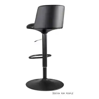 Unique Hoker Noho czarny krzesło barowe ekoskóra, nowoczesny design, regulowana wysokość, stabilna podstawa, wygodne siedzisko