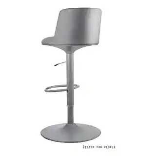 Unique Hoker Noho Szary krzesło barowe ekoskóra, nowoczesny design, regulowana wysokość, stabilna podstawa, komfortowe siedzisko