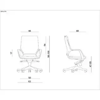Unique krzesło Apollo M czarne, biały fotel pracowniczy, nowoczesny design, ergonomiczne oparcie, trwała konstrukcja, model bl418