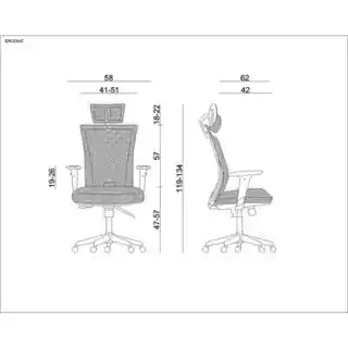 Unique krzesło ergonomiczne Ergonic czarne, obrotowe, regulacja wysokości, podłokietniki, piankowe siedzisko, nowoczesny design