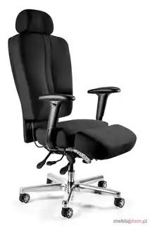Unique Krzesło Major czarne, biurowe ergonomiczne, tkanina, 24/7