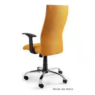 Unique krzesło obrotowe Black on Black pomarańczowe, membranowe, ergonomiczne, regulacja wysokości, czarno-pomarańczowe, Unique