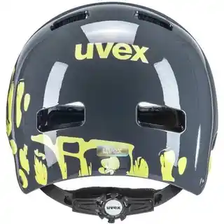 Uvex kask rowerowy dziecięcy Kid 3 dirtbike szary limonka, wentylowany, lekki, regulowany, certyfikat bezpieczeństwa CE