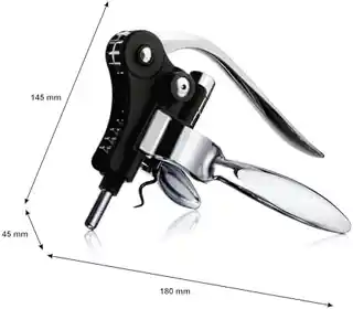 Vacu Vin korkociąg dźwigniowy poziomy, stal nierdzewna, ergonomiczny, model 66514606