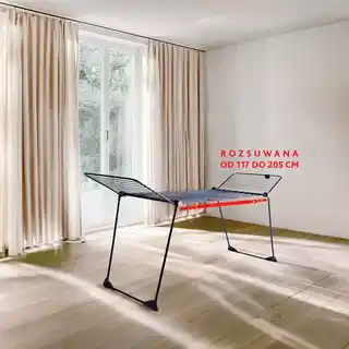 Vileda suszarka na pranie Infinity Flex Ultimate czarna, składana, aluminiowe pręty, 20 m, stabilna, łatwa w przechowywaniu