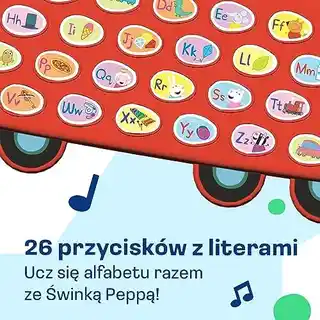 Vtech Samochód edukacyjny Peppa Peppy 61806, interaktywny, nauka liter, dźwięki, kolor czerwony