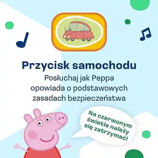 Vtech Samochód edukacyjny Peppa Peppy 61806, interaktywny, nauka liter, dźwięki, kolor czerwony