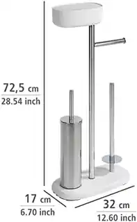 Wenko stojak na papier toaletowy, szczotkę wc, półkę, kosz RIVAZZA, 4w1, model 24420100
