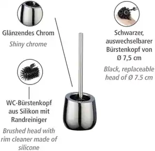 WENKO Szczotka do WC BADI, nylonowe włosie, uchwyt z tworzywa, kolor biały, numer 23658100