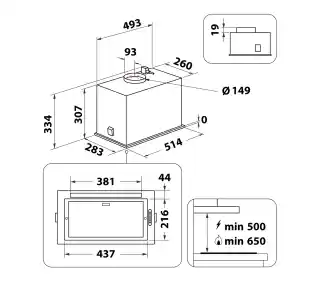 Whirlpool WCT3 63F LTX Inox Okap wkład