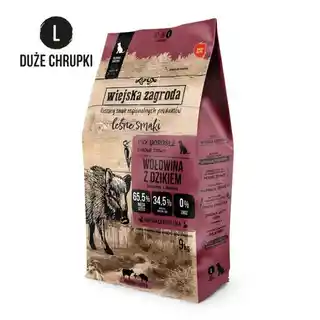 Wiejska Zagroda karma dla psa wołowina z dzikiem, rozmiar L, 9 kg